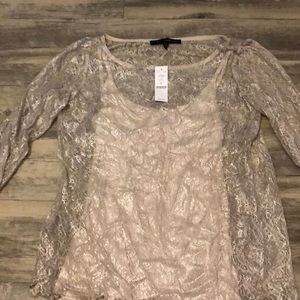 WHITE HOUSE BLACK MARKET PEARL DUST DRESS SHIRT